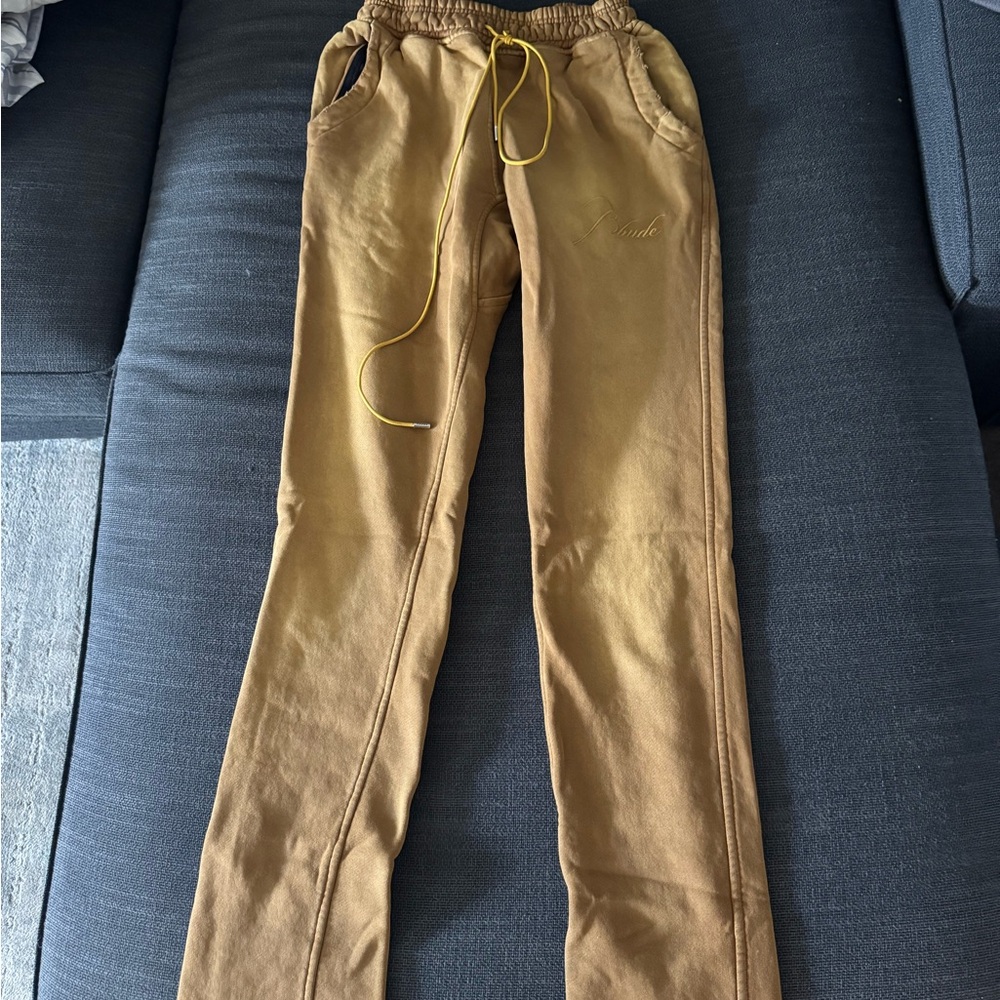 Rhude Camel Sweatpants Joggers with Drawstring Size S